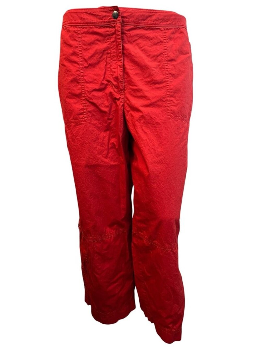 Chico's Size 2 XL 12 Lightweight Red Cropped Cargo Pants Travel Casual
